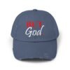 But God Unisex Distressed Cap - Image 9