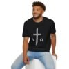 Alpha & Omega + Scripture Unisex Softstyle T-Shirt - Image 5