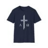 Alpha & Omega + Scripture Unisex Softstyle T-Shirt - Image 63