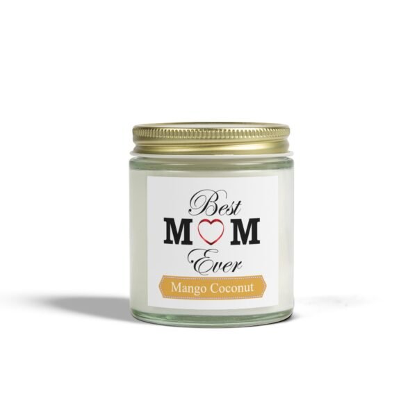 Best Mom Ever Mango Coconut Scented Candles, Coconut Apricot Wax (4oz, 9oz)